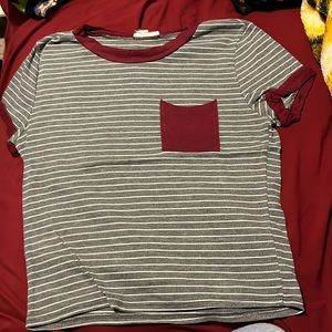 Grey and White Stripped Shirt